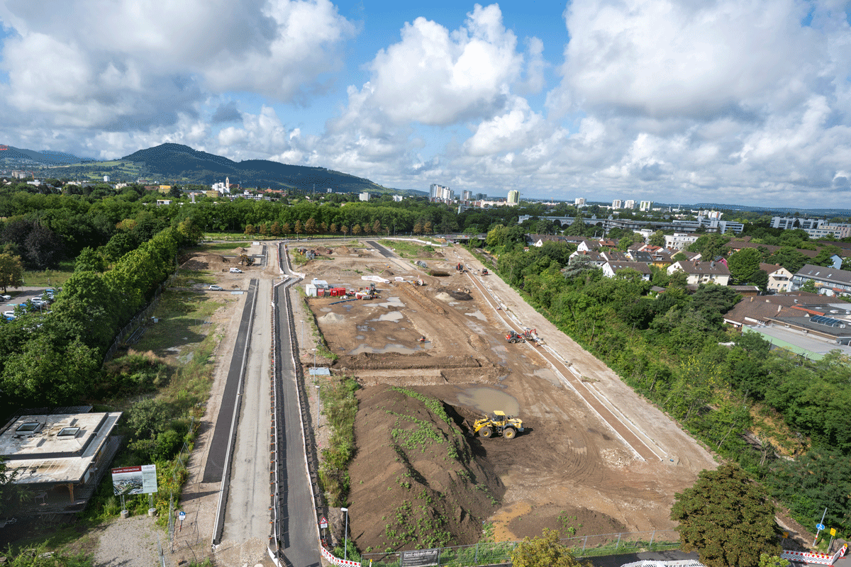 Luftperspektive auf das Gelände von Kleineschholz - Baustelle