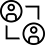 Icon Netzwerk mit zwei Personen