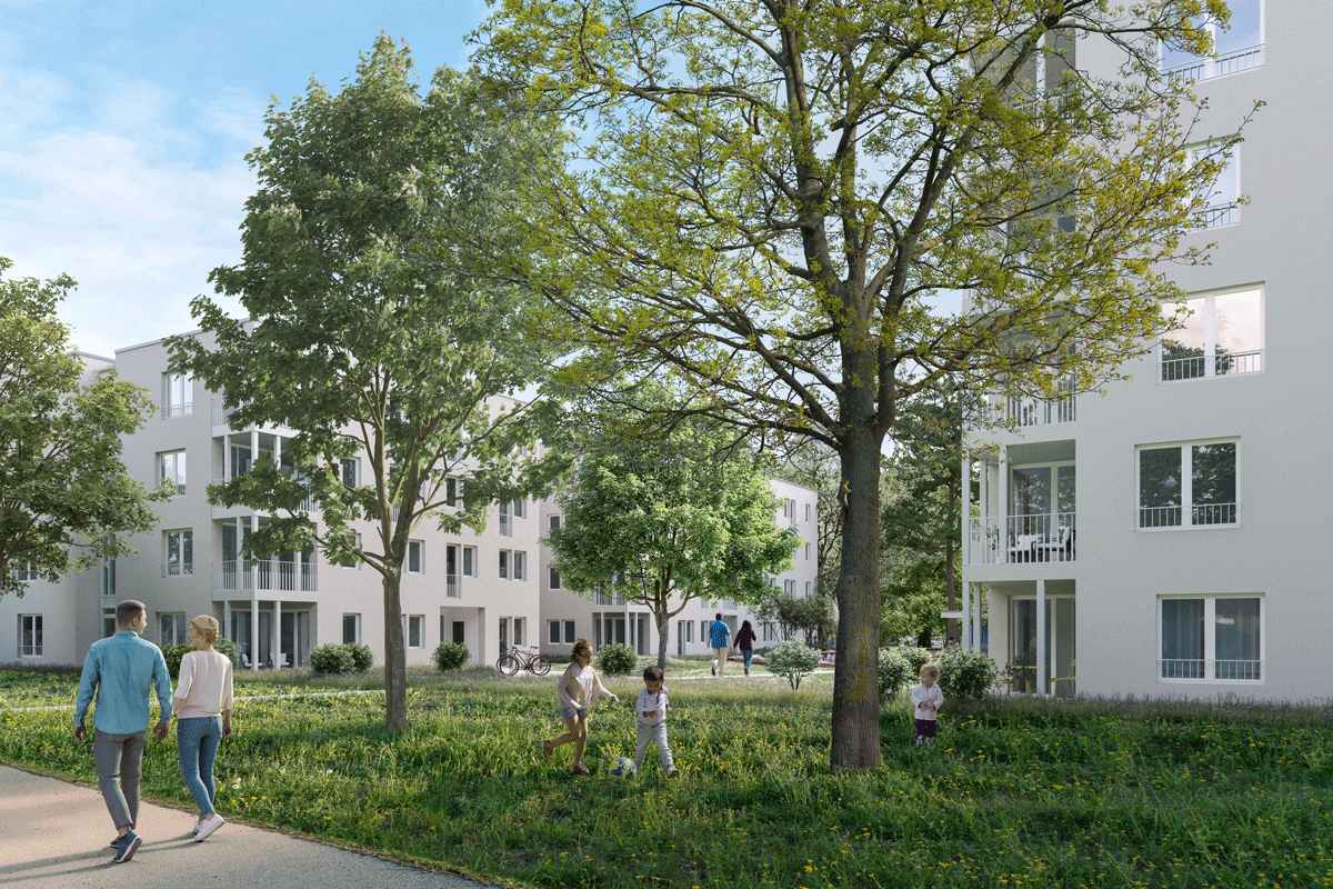 Visualisierung eines Wohngebiets