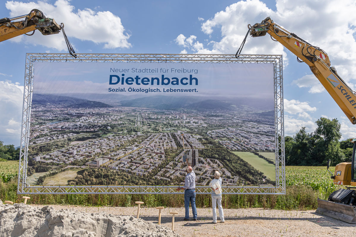 Visualisierung des neuen Stadtteils Dietenbach