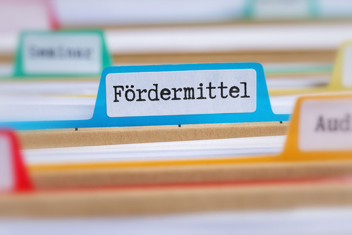 Ordner mit Registern, Reiter "Fördermittel"